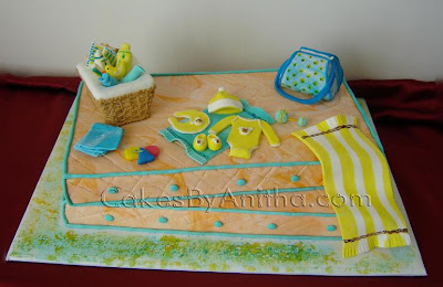 Cake Diaper  on Baby Shower Cake With Cute Baby Clothes Bath Essentials Diaper Bag