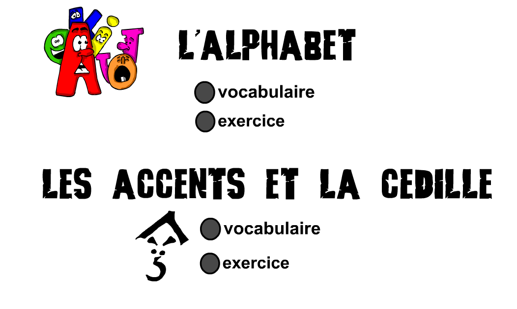 J'aime le français! L'Alphabet, les accents et la cedille.