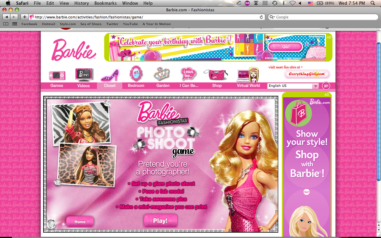 barbie fashionistas game photoshoot