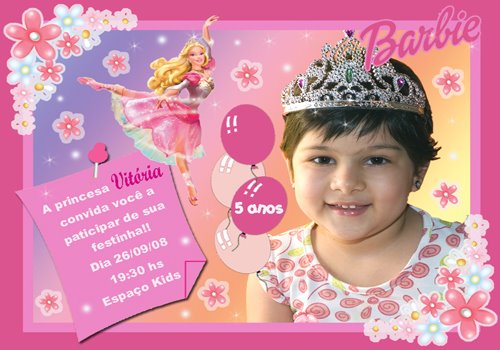 Convites Infantis Barbie
