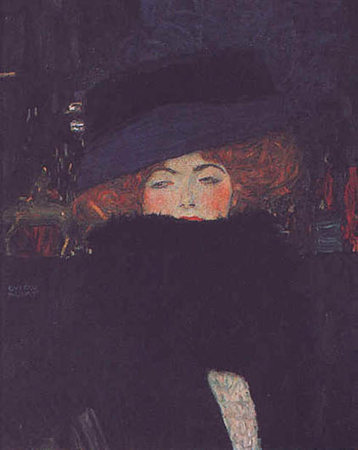 galerie de tableaux - Page 2 Klimt,+la+dame+au+boa+de+plumes,+1898