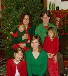 Liz and her family, Christmas 2010