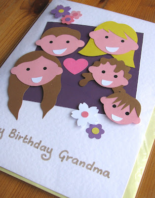 I illustrated Grandma and her four grandchildren, whom I have made birthday 