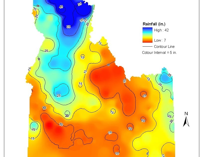 Andrew's Maps IDW map Rainfall in Idaho