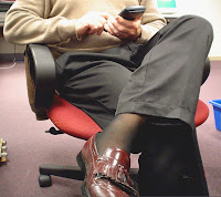 Steve, at the office with ActivSkin legwear