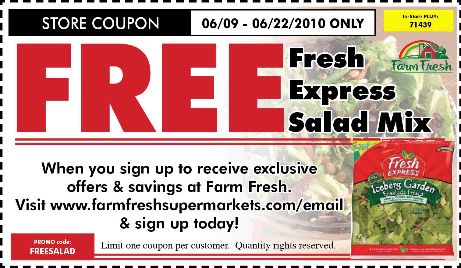 Free Fresh Express Salad (offer ends June 22)