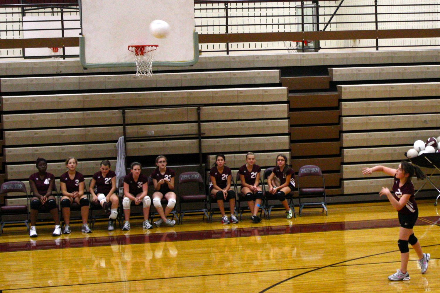 SeeDub Katie's first volleyball game.