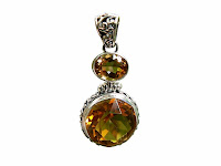 Bali Silver Jewelry Citrine Pendant Picture