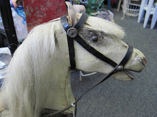 antique rocking horse with real horse hair