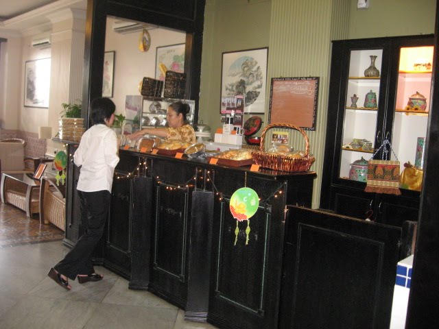 Cake counter inside Puri Hotel
