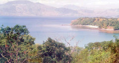 view of the sea and the silangin mountain ranges
