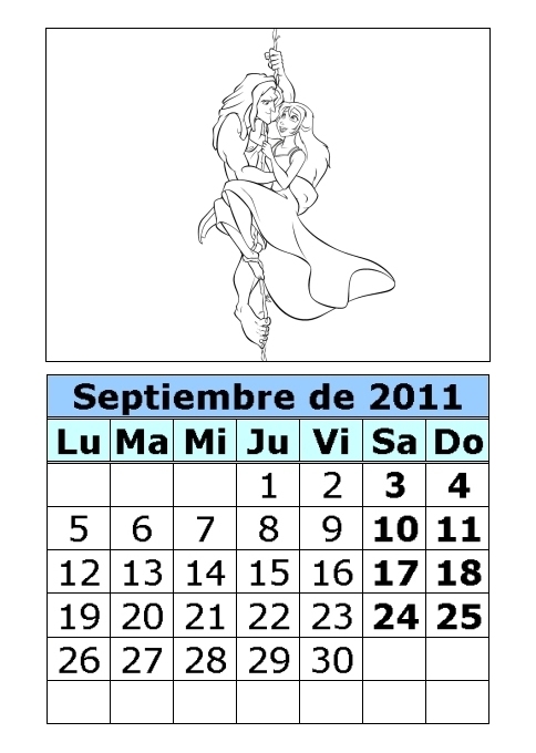 calendario 2011 para imprimir. Calendario de Tarzán para