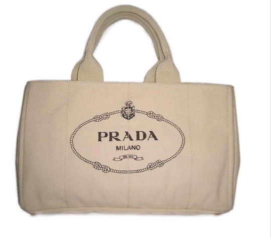 vintage handbags: Summer Prada Canvas Tote Bag For Sale  