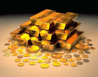 gold bars and coins