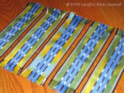 Leigh's ikat & painted warp bookmarks