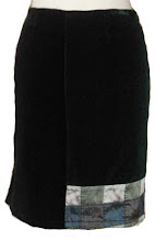 Falda patchwork terciopelo y seda