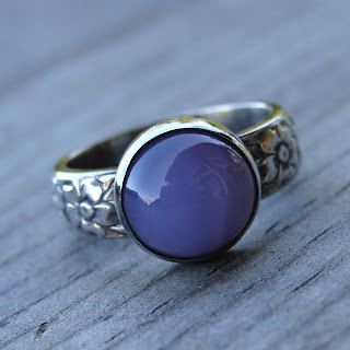 lavender chalcedony ring