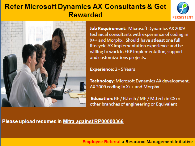 Microsoft Dynamics Ax Developer Resumes