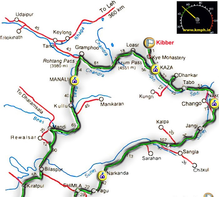 Shimla To Lahaul Spiti Distance By Road Travel India: Delhi To Lahaul Spiti