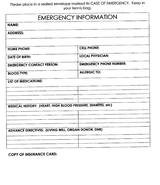 emergency contact form