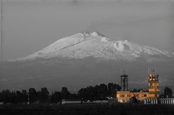 NAS Sigonella Air Traffic Control Tower & Mt. Etna