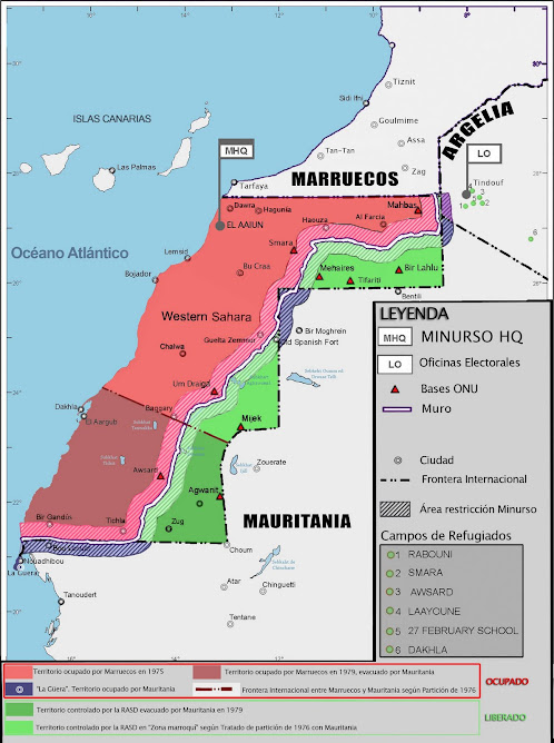 Mapa político-militar del sáhara Occidental