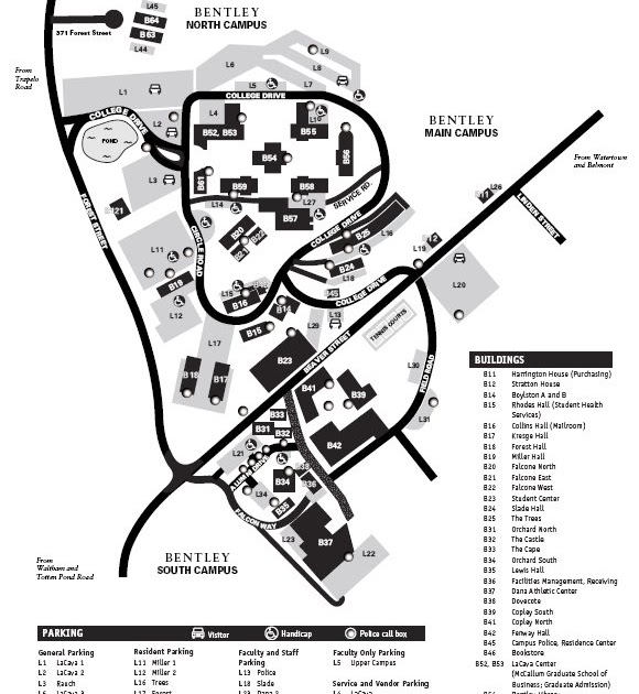 Bentley University Campus Map