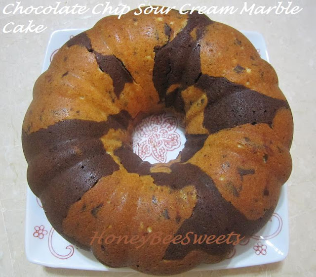 Honey Bee Sweets Chocolate Chip Sour Cream Marble Cake