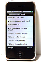 a cell phone with text on screen