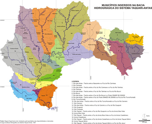 Municípios inceridos na Bacia Hidrográfica Taquari-Antas