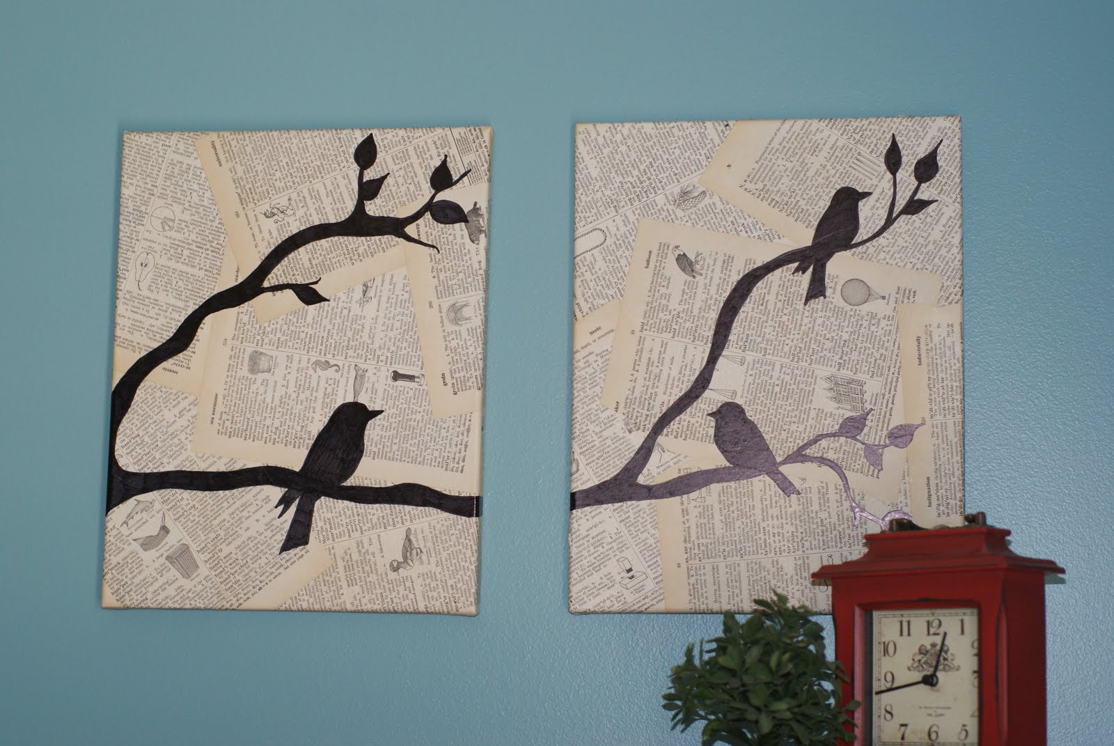 Crafting on a Budget: DIY: Bird Canvas Wall Art