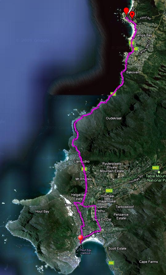 Bay to Bay 30 km Route Map