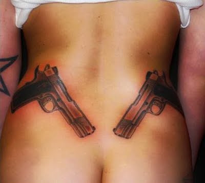 Rihanna's New Gun Tattoos Gun's & Bitches !