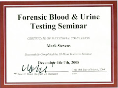 2009 Forensic Blood Testing Seminar Certificate