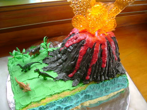 Great Fun Etc Dinosaur Adventure Party With Volcano Cake I made this dinosaur birthday cake for my son's 5th birthday. great fun for kids