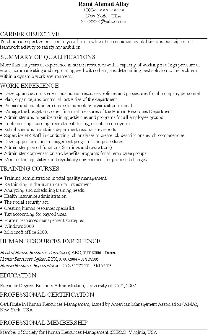 Form Resume