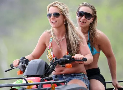 A swell looking Britney Spears on a beach