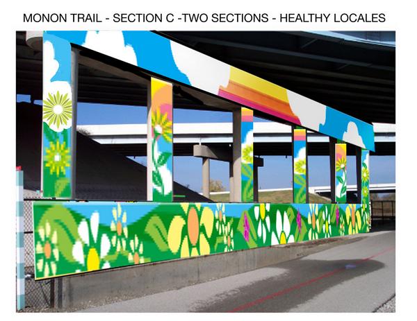 Monon Trail- secyion C - Two sections- Healthy Locales 4/22/08