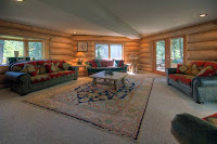 Image of Alpine Meadows custom log home living room