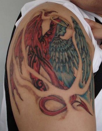 flying angel tattoo