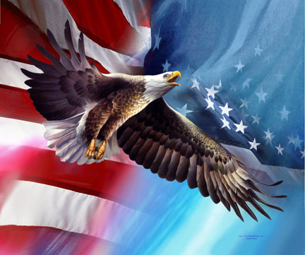 american flag waving eagle. american flag background with