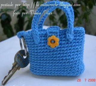 mini bolsa croche