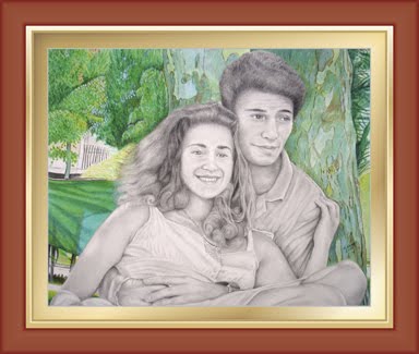 Aguarela a cores, preto e branco