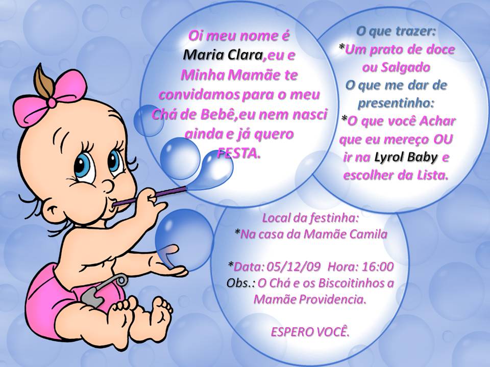Convite Cha Bebe