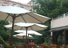 Breakfast Umbrellas at the Leela, Bangalore