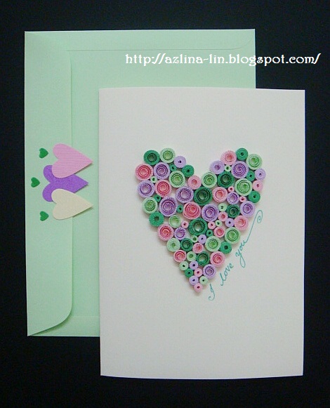 Quilling Designs For Envelopes. quilled heart pattern card