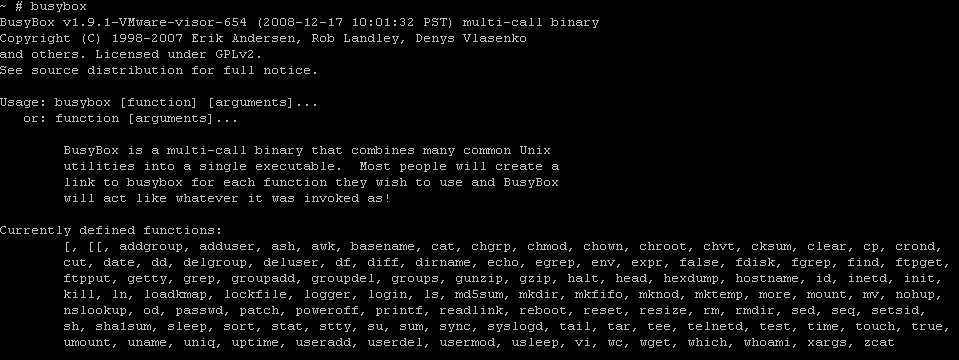 you will just type busybox