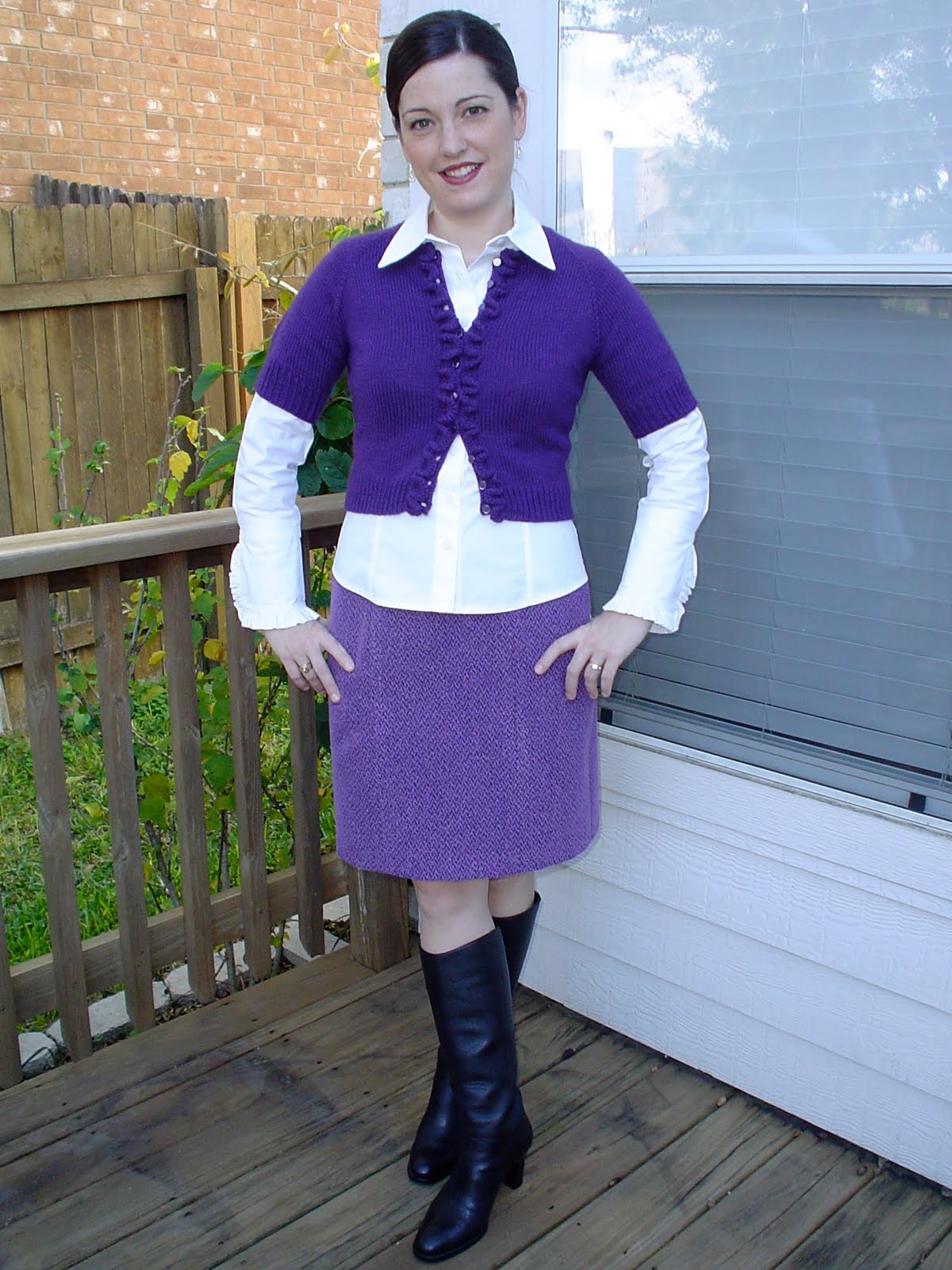 Amanda's Adventures in Sewing: McCall's 5523 revisited - Purple tweed skirt
