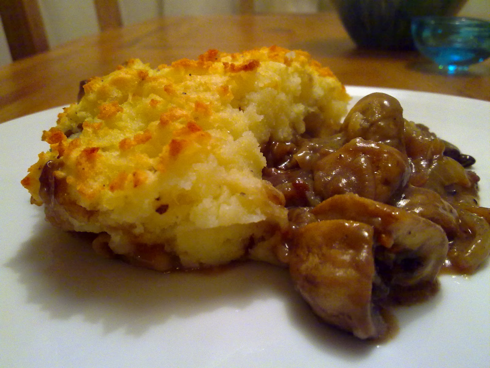 The Carnivorous Vegetarian Mushroom and onion pie