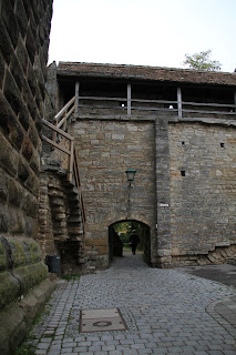 well-preserved stone gate in Rothenburg